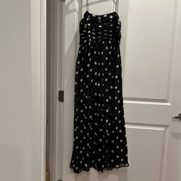 NWT DÔEN DOEN Maryanna Midi Dress Black NOIR SOLSTICE SKY Polka DOT M - Picture 8 of 11
